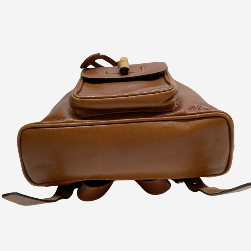 Gucci Brown Leather Bamboo Mini Backpack - Picture 5 of 9